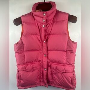 J. CREW Pink Nylon Down Filled Full Zip Puffer Vest Jacket‎ Women’s M